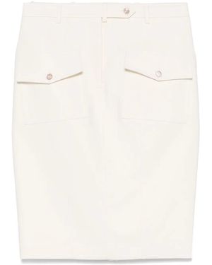 Tom Ford Tailored Skirt With Concealed Fastening And Rear Slit - Natural
