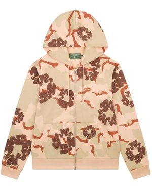 DENIM TEARS Printed Zip-Up Hoodie - Natural