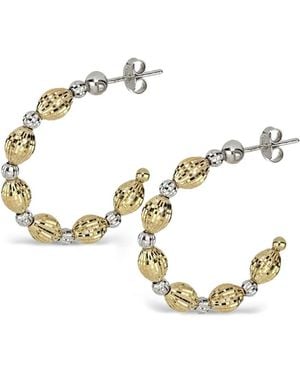 Desmo Crystal Two-Element Hoop Earrings - Metallizzato