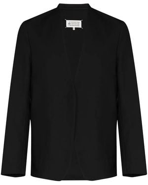 Maison Margiela Collarless Single-Breasted Blazer - Black