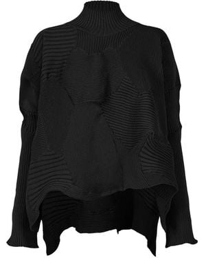 Issey Miyake Jersey Kone Kone Con Cuello Alto - Negro