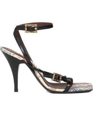Etro 90Mm Leather High-Heeled Sandals - White