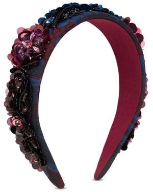 Etro Jacquard Sequin-Embellished Headband - Blue