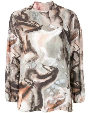 Olympiah Blusa Hipismo Con Stampa - Grigio