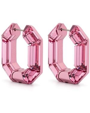 Swarovski Lucent Hoop Earrings - Pink