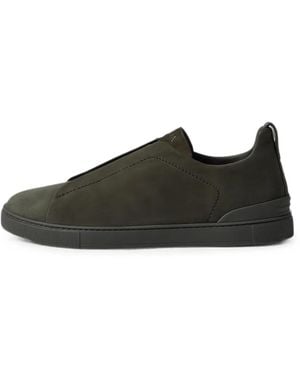 ZEGNA Triple Stitch Secondskin Sneakers - Schwarz
