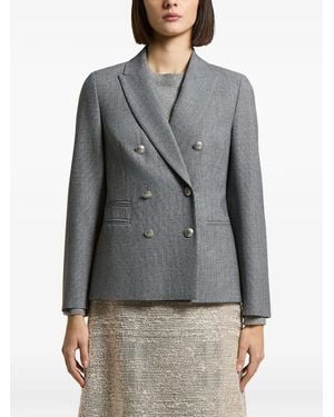 Peserico Double-Breasted Blazer - Grey