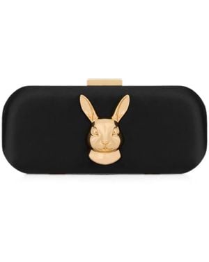 Love Moschino Rabbit-Plaque Clutch Bag - Black
