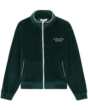 Sporty & Rich Faubourg Cotton Velour Track Jacket - Green