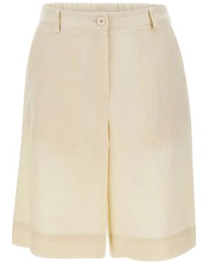 Kaos Pantalones Cortos De Lino - Blanco