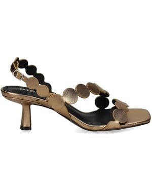 Bibi Lou Onami Scalloped-Strap Leather Sandals - White
