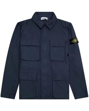 Stone Island Patch-Pocket Field Jacket - Blue