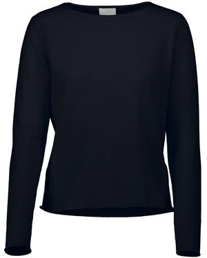 Allude Slash-Neck Jumper - Blue