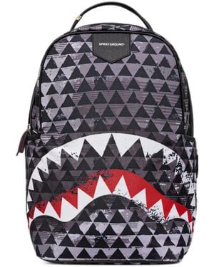 Sprayground Geometric-Print Shark-Mouth Backpack - Blue