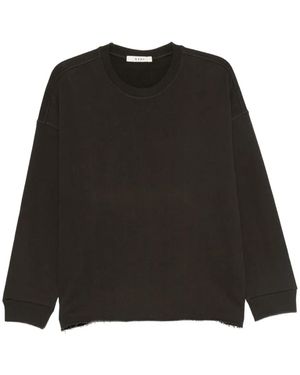 6397 Katoenen Sweater Met Gerafelde Rand - Zwart