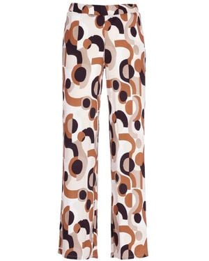 Kangra Abstract-Print Elasticated-Waistband Pants - White