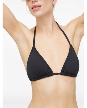 MICHAEL Michael Kors Stretch Nylon Triangle Bikini Top - Black
