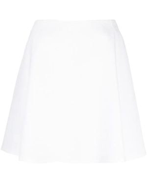 Genny High-Waist A-Line Skirt - White