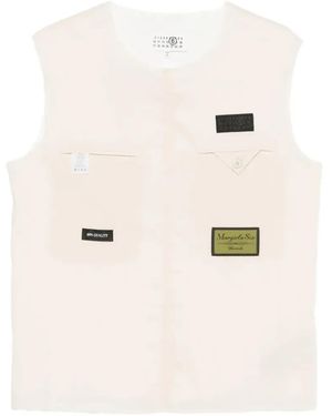 MM6 by Maison Margiela Logo-Patch Vest - Natural