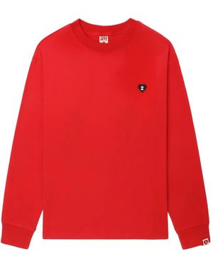 A Bathing Ape Heart Badge Sweatshirt - Red