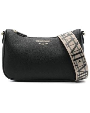Emporio Armani Logo-Print Cross Body Bag - Black