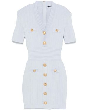 Balmain Midi Dress With Buttons - White