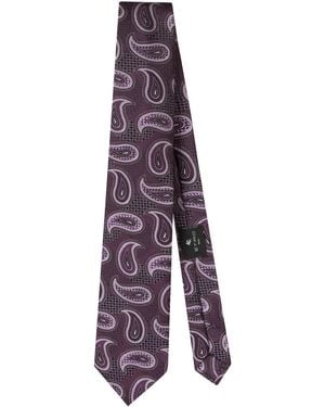 Etro Paisley-Jacquard Silk Tie - Purple