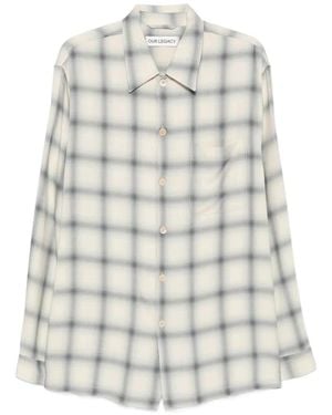 Our Legacy Every Check-Print Long-Sleeve Shirt - White