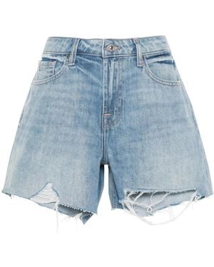 7 For All Mankind ダメージ デニムショーツ - ブルー