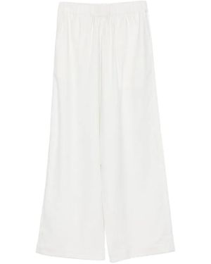 Marrakshi Life Elasticated Wide-Leg Palazzo Trousers - White