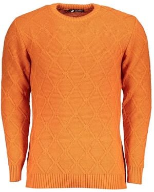 U.S. Grand Pull En Maille À Motif Losanges - Orange