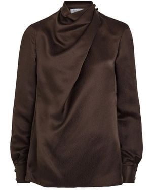 Gabriela Hearst Draped Button Top - Brown