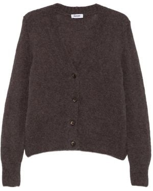 Base London V-Neck Knitted Cardigan - Brown