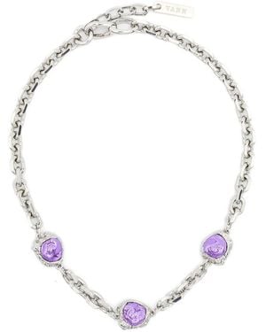 Vann Jewelry Rock Jewel Choker Necklace - Metallic