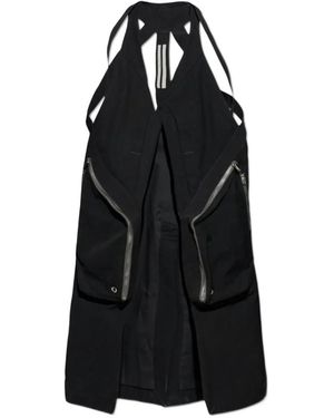 Rick Owens Temple Zip-Up Vest - Black