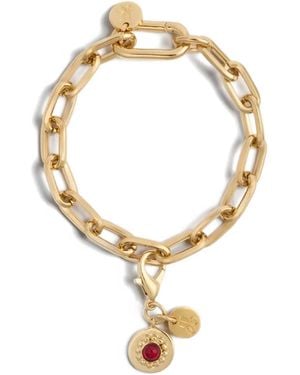 La DoubleJ Halsketting Met Rode Steen - Metallic