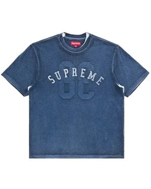 Supreme T-Shirt Overprint À Manches Courtes - Blue