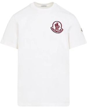 Moncler Logo-Patch Cotton T-Shirt - White