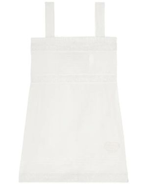 Ganni Robe Courte À Ornements En Dentelle - White