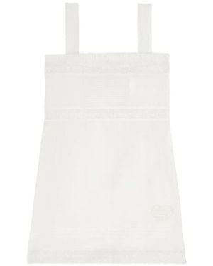Ganni Lace-Trim Minidress - White