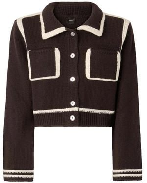 Pinko Chaqueta De Punto Con Ribete En Contraste - Negro