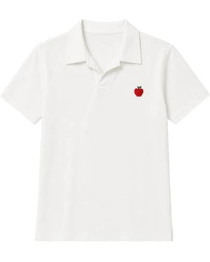 ALBERTO BRESCI Apple-Patch Polo Shirt - White