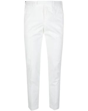 PT Torino Pressed-Crease Tailored Trousers - White