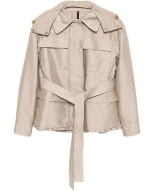 Moncler Embroidered-Logo Jacket - Natural