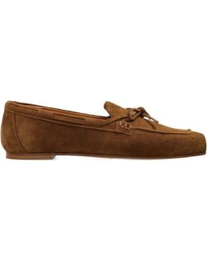 Aeyde Bow-Detail Suede Loafers - Brown
