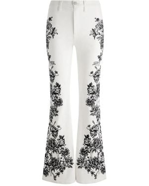 Alice + Olivia Ausgestellte SB Hose mit Blumen-Print - Weiß