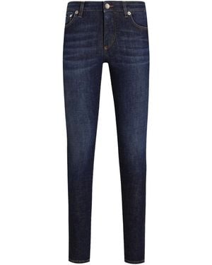 Dolce & Gabbana Logo-Plaque Jeans - Blue