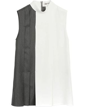 Ports 1961 Asymmetrical Paneled Blouse - White
