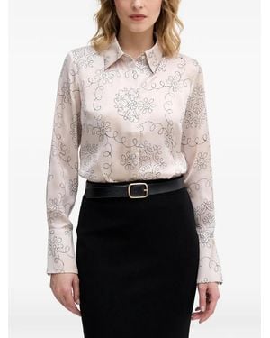 Sisley Floral-Print Long-Sleeve Shirt - White