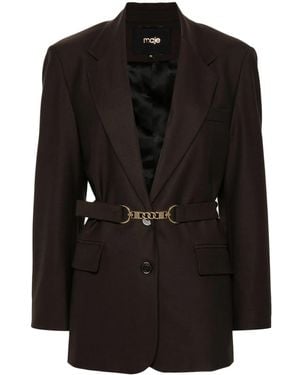 Maje Belted Blazer - Black
